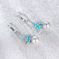 Pearl Hoops Earrings Christmas trees