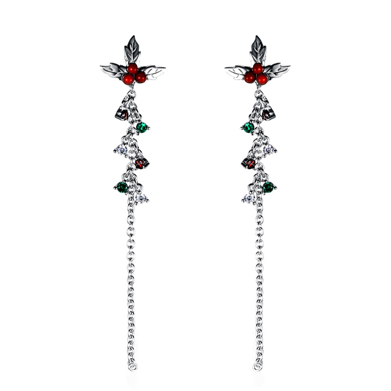 Christmas mistletoe Long Studs Earrings