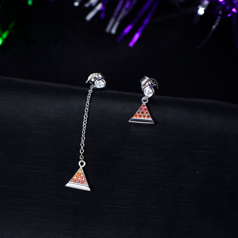 Christmas hat asymmetric studs earrings