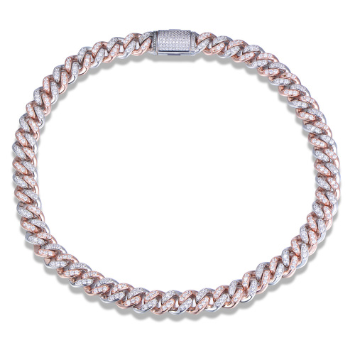 Cuban link chain 12mm Rose Gold Rhodium