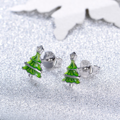 Christmas trees star studs earrings