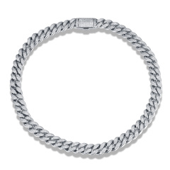 Cuban link chain 12mm rhodium plated