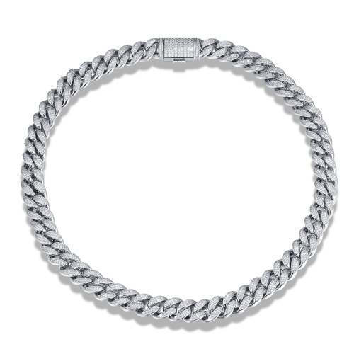 Cuban link chain 12mm rhodium plated
