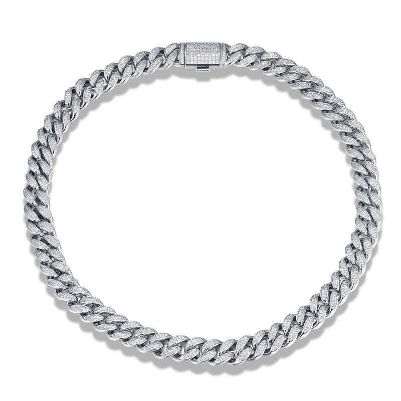 Cuban link chain 12mm rhodium plated