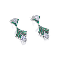 Christmas trees twinkling long studs earrings