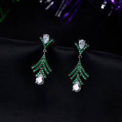 Christmas trees twinkling long studs earrings