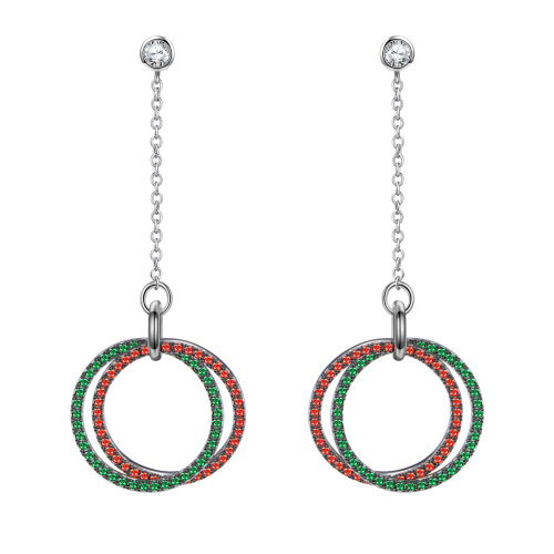 Christmas Big Circle Stud Earrings