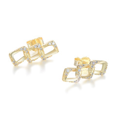 Simple Cuban Link Chain Studs Earrings