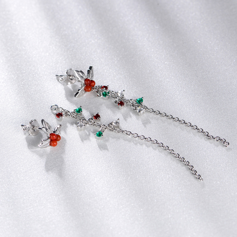 Christmas mistletoe Long Studs Earrings