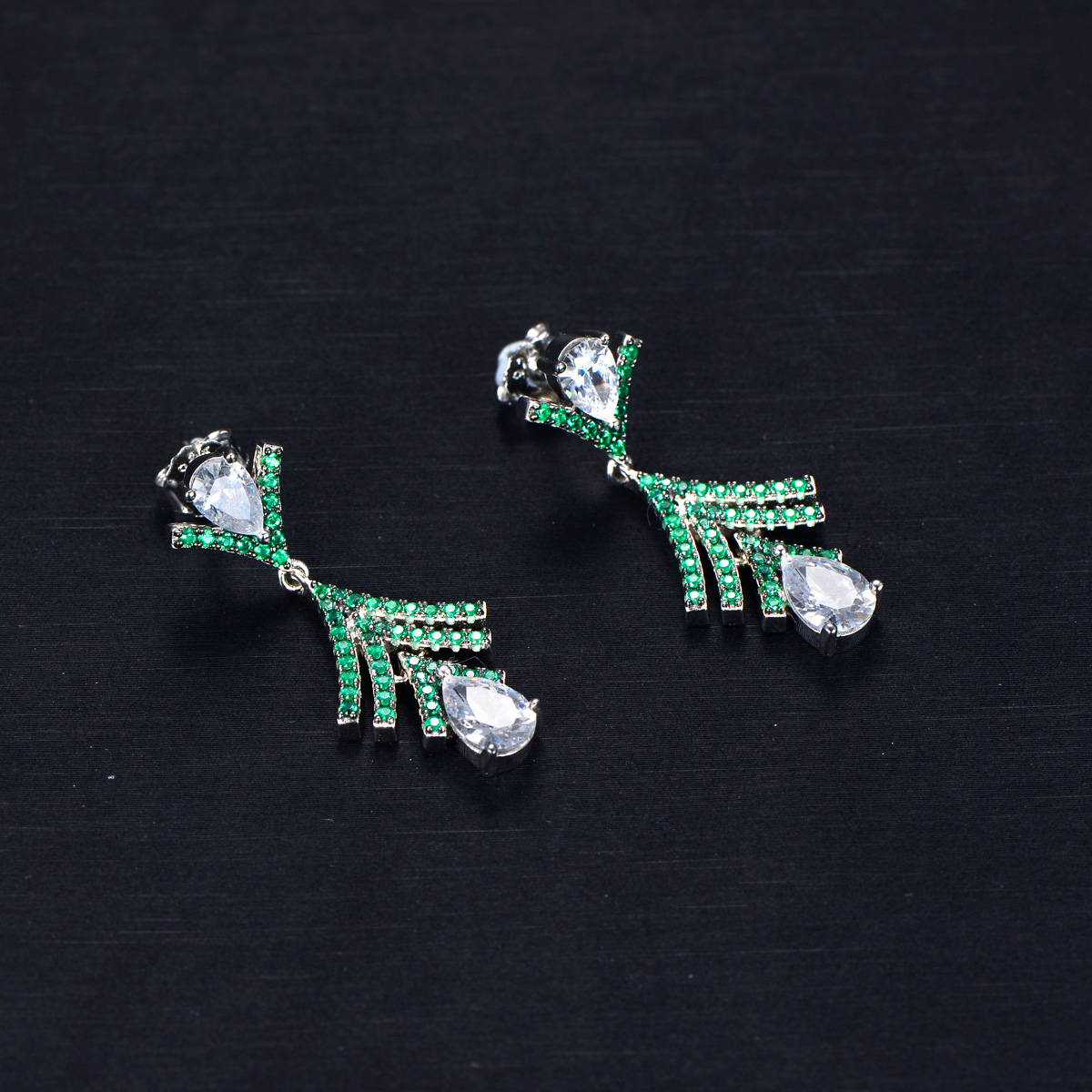 Christmas trees twinkling long studs earrings
