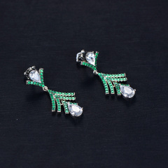 Christmas trees twinkling long studs earrings