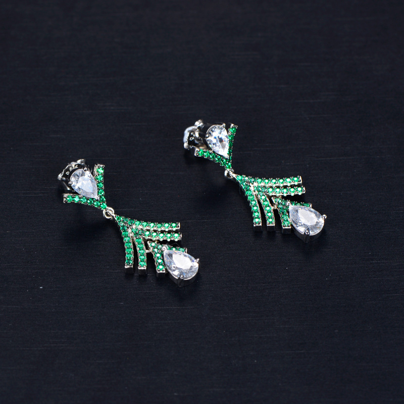 Christmas trees twinkling long studs earrings