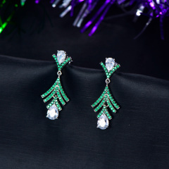 Christmas trees twinkling long studs earrings