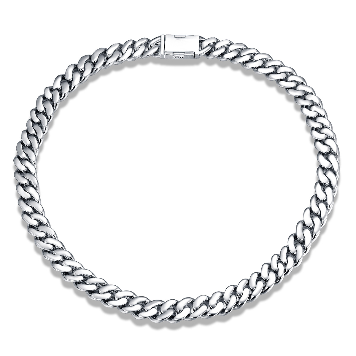 Cuban link chain 12mm rhodium plated
