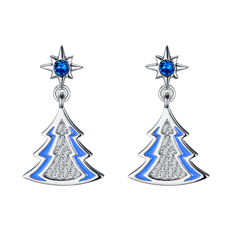 Christmas trees and stars studs earrings