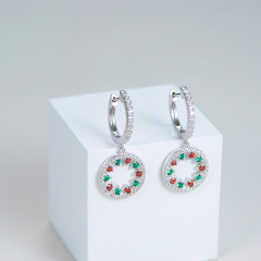 Christmas circle hoops earrings