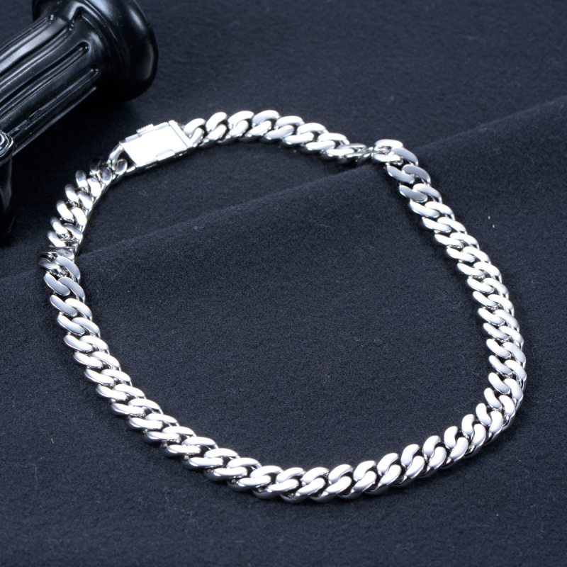 Cuban link chain 12mm rhodium plated