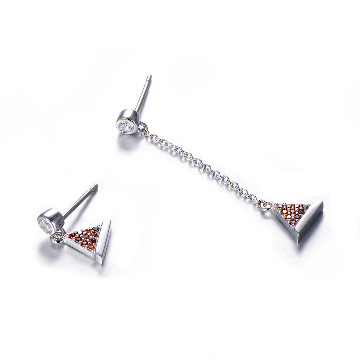 Christmas hat asymmetric studs earrings