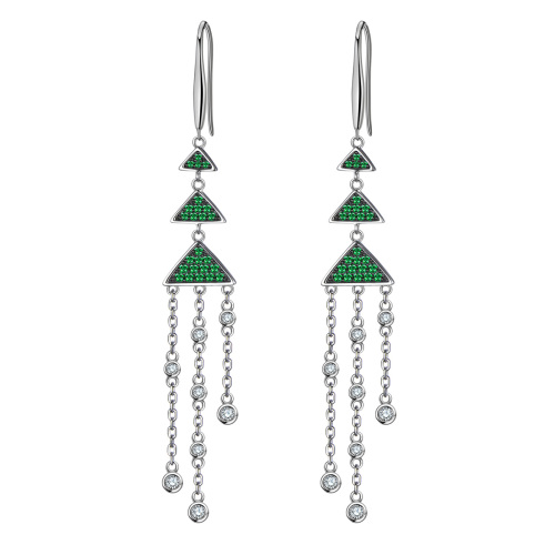 Christmas tree long hooks earrings