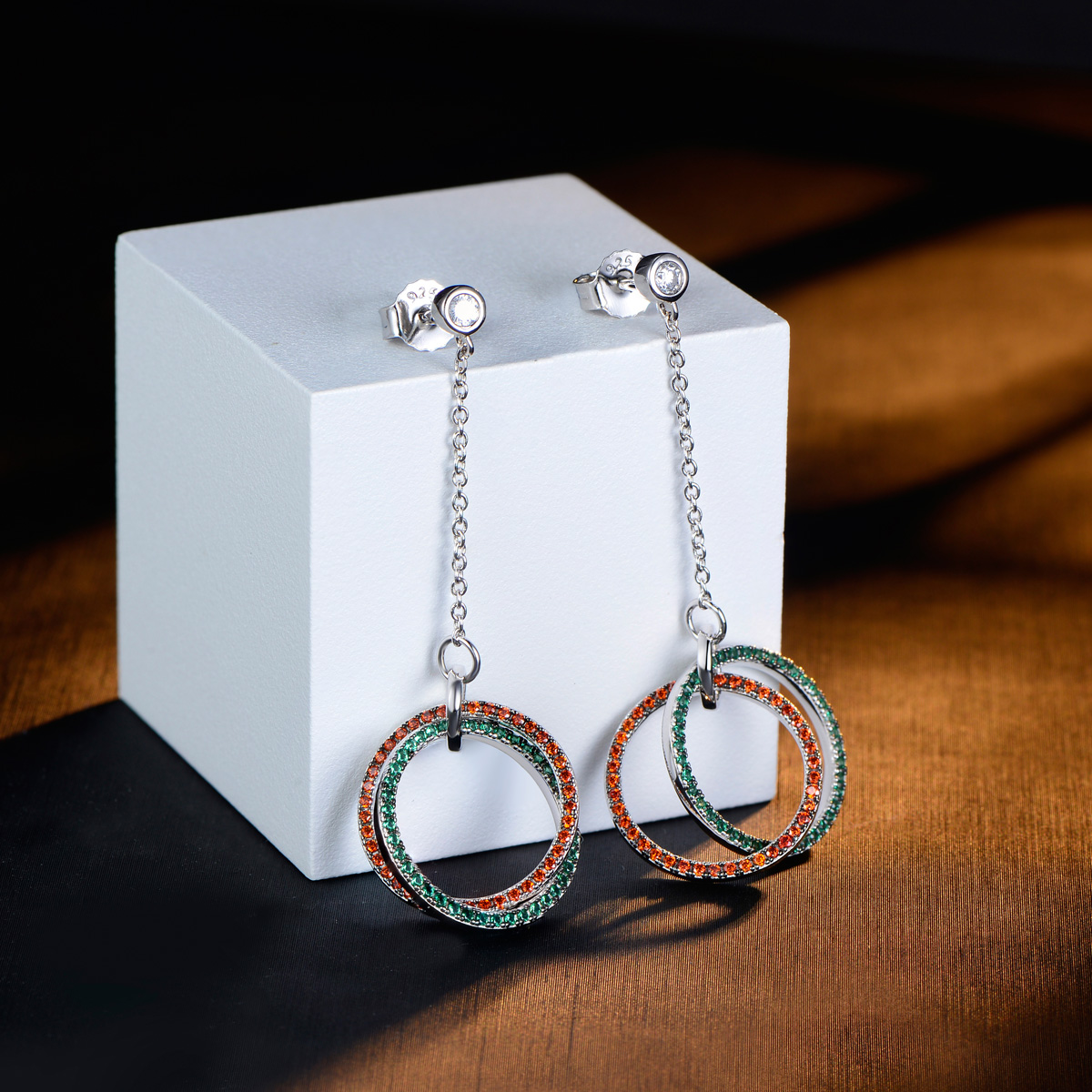 Christmas Big Circle Stud Earrings