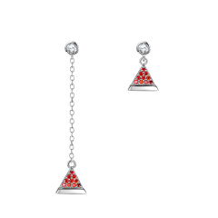 Christmas hat asymmetric studs earrings