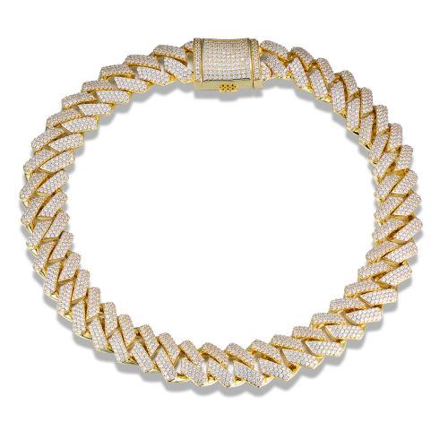 Iced out cuban link chain necklace 18mm