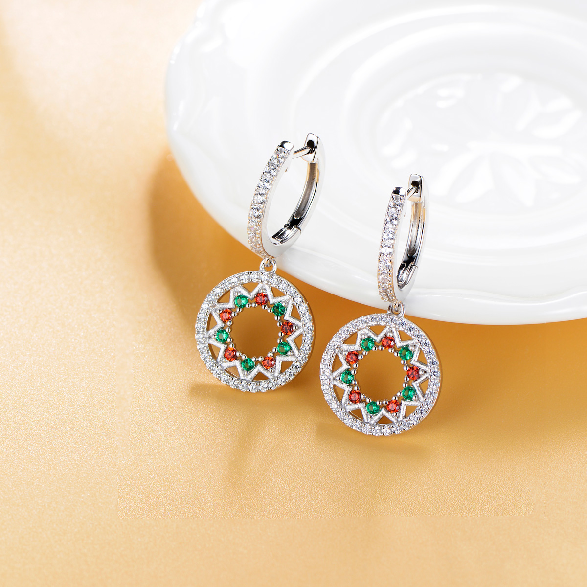 Christmas amusement park ferris wheel earrings