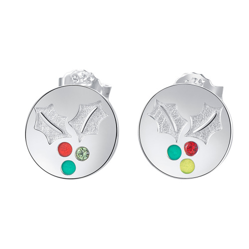 Christmas coin studs earrings