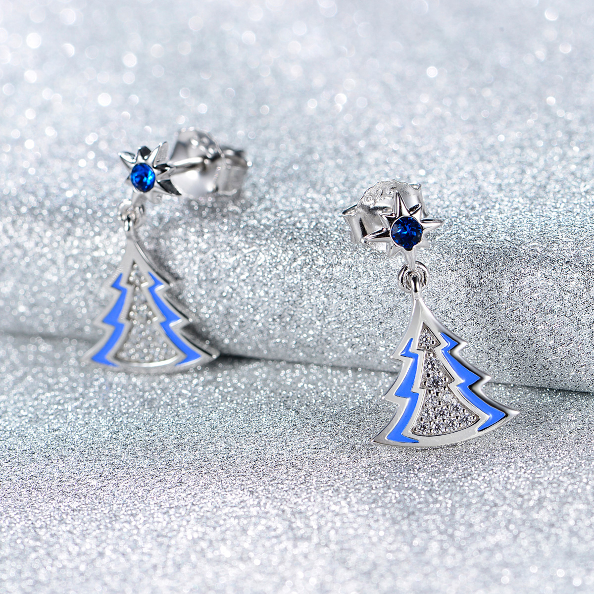 Christmas trees and stars studs earrings