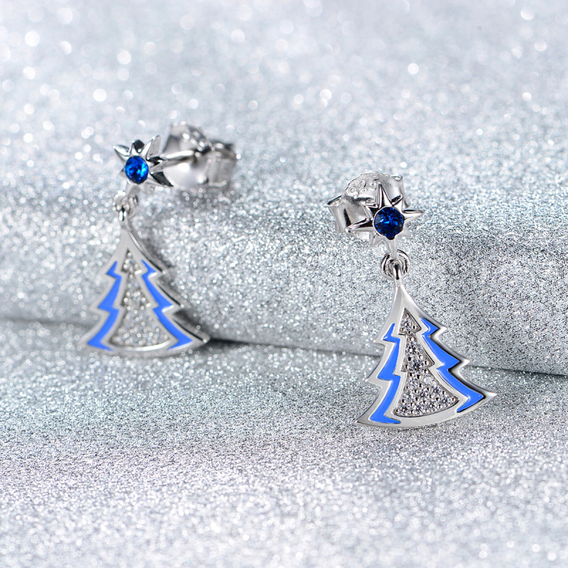 Christmas trees and stars studs earrings