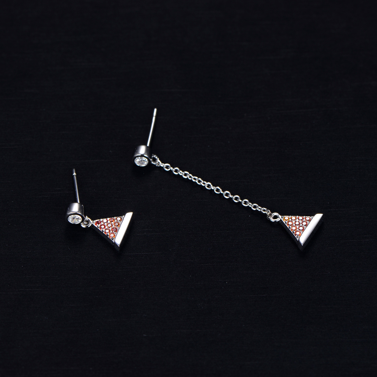 Christmas hat asymmetric studs earrings