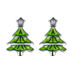 Christmas trees star studs earrings