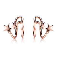 Rose Gold Plated Star Earrings
