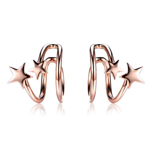Rose Gold Plated Star Earrings