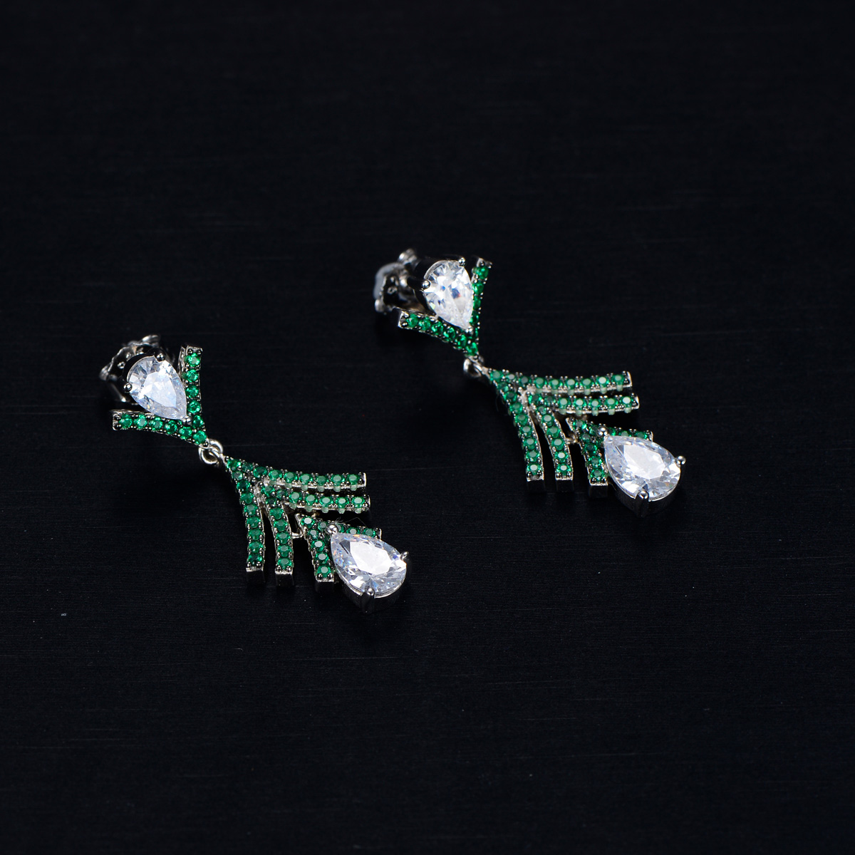 Christmas trees twinkling long studs earrings