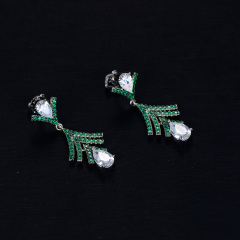 Christmas trees twinkling long studs earrings