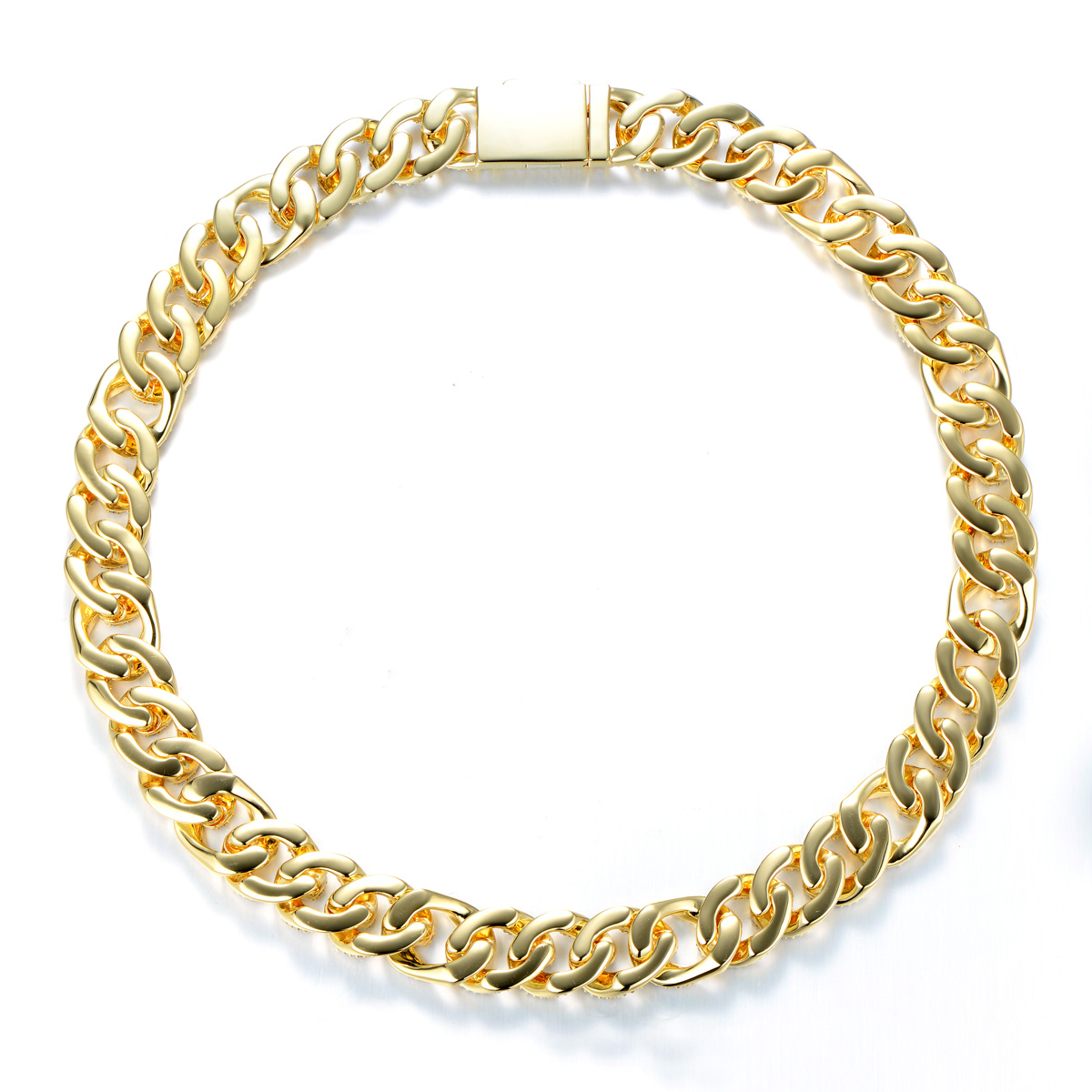 Gold Plated Cuban Chain Necklace 14mm