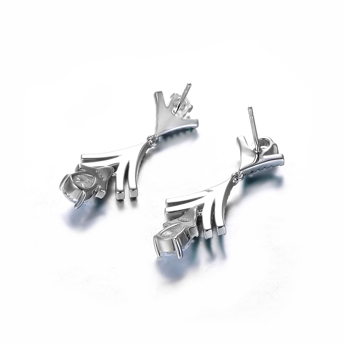 Christmas trees twinkling long studs earrings