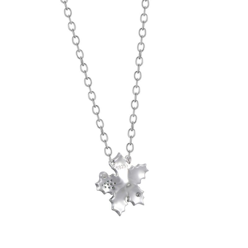 Christmas mistletoe leaf necklace
