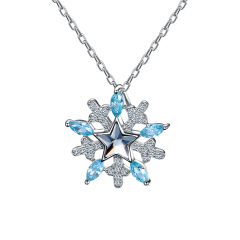 Christmas snowflake star pendant necklace