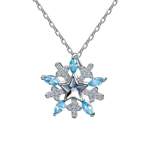 Christmas snowflake star pendant necklace