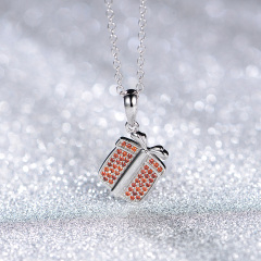 Christmas gift package silver pendant necklace