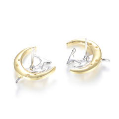 Christmas moon running deer studs earrings