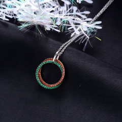 Christmas Big Circle Pendant Necklace
