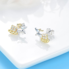 Lovely reindeer sleigh studs earrings for christmas