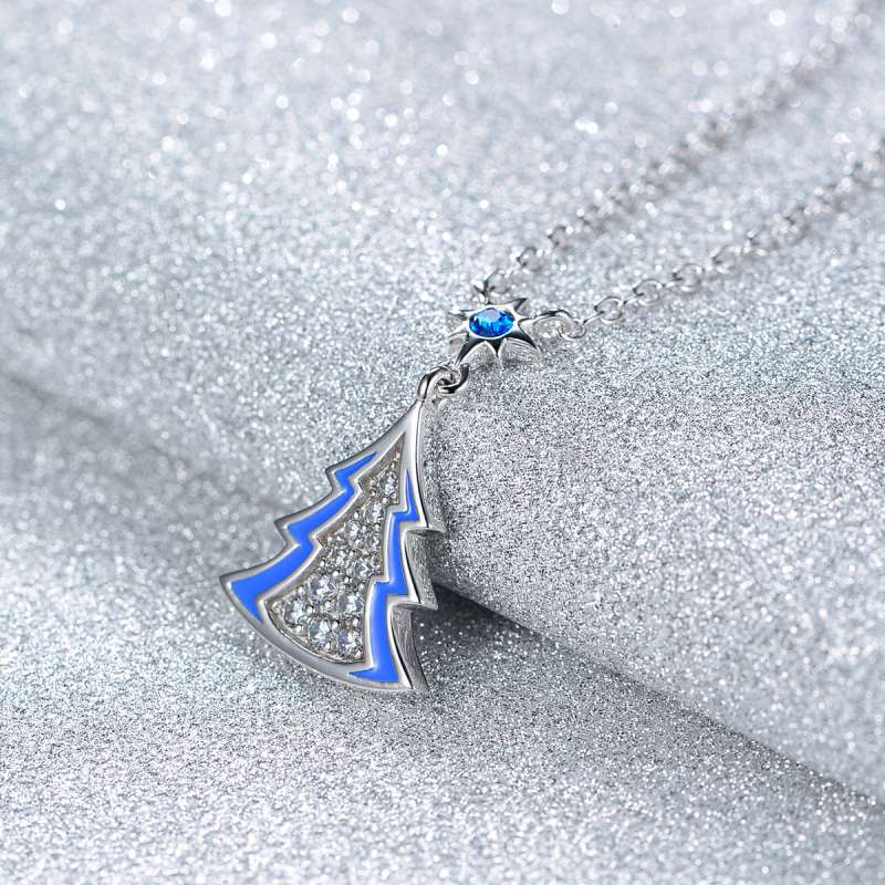 Twinkling star Christmas tree necklace