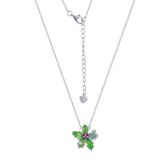 Christmas mistletoe leaf necklace