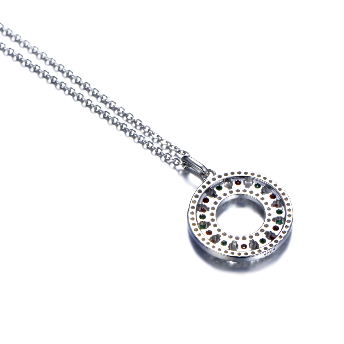 Christmas circle pendant necklace