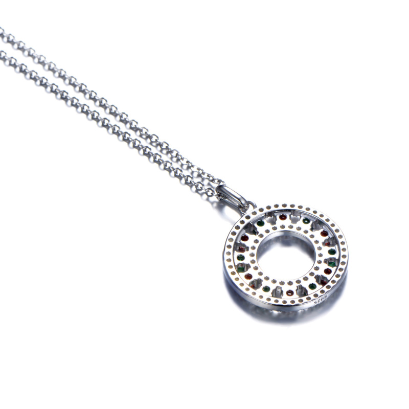 Christmas circle pendant necklace
