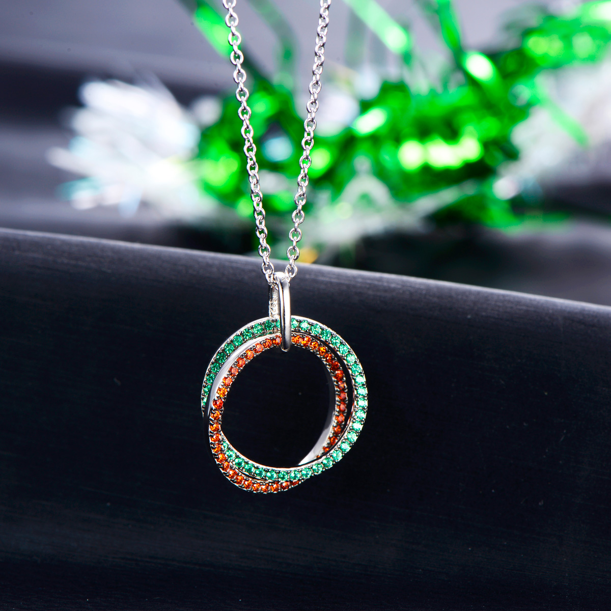 Christmas Big Circle Pendant Necklace